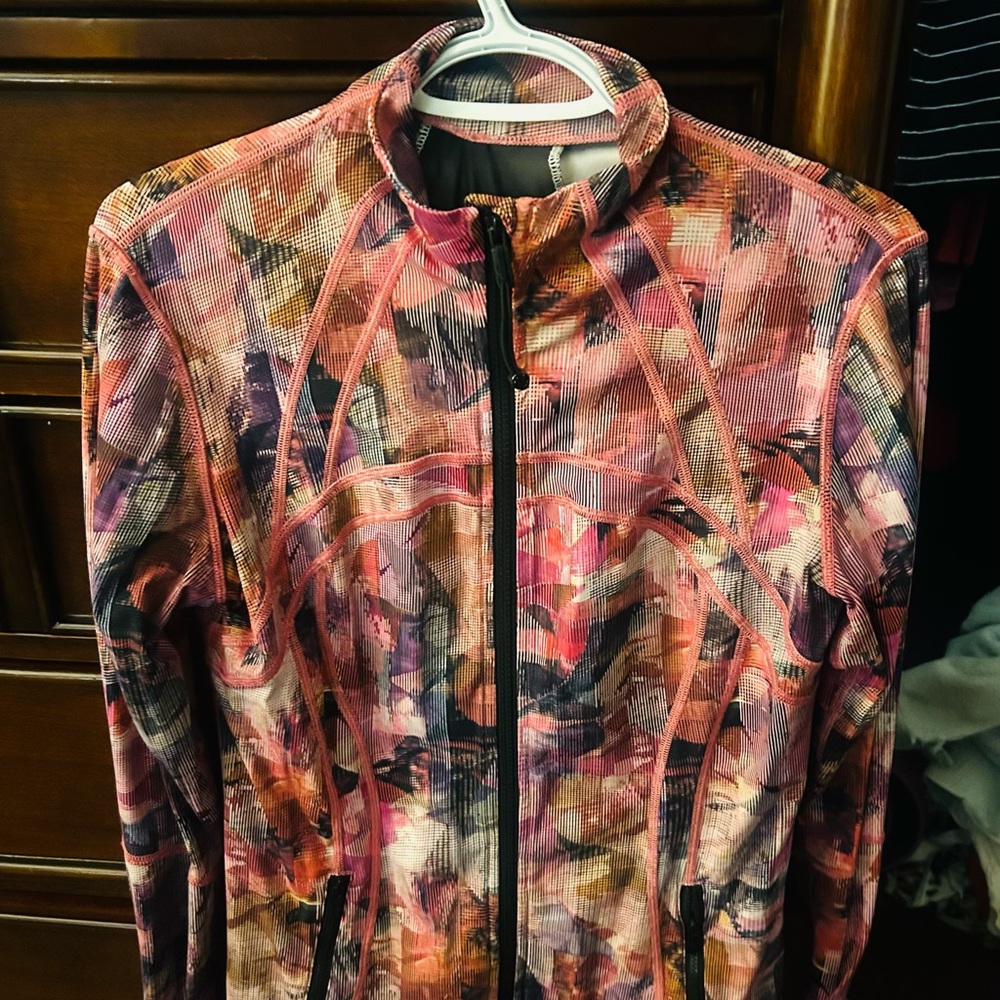lululemon athletica Pink Multi-Color Abstract Zip align  Jacket